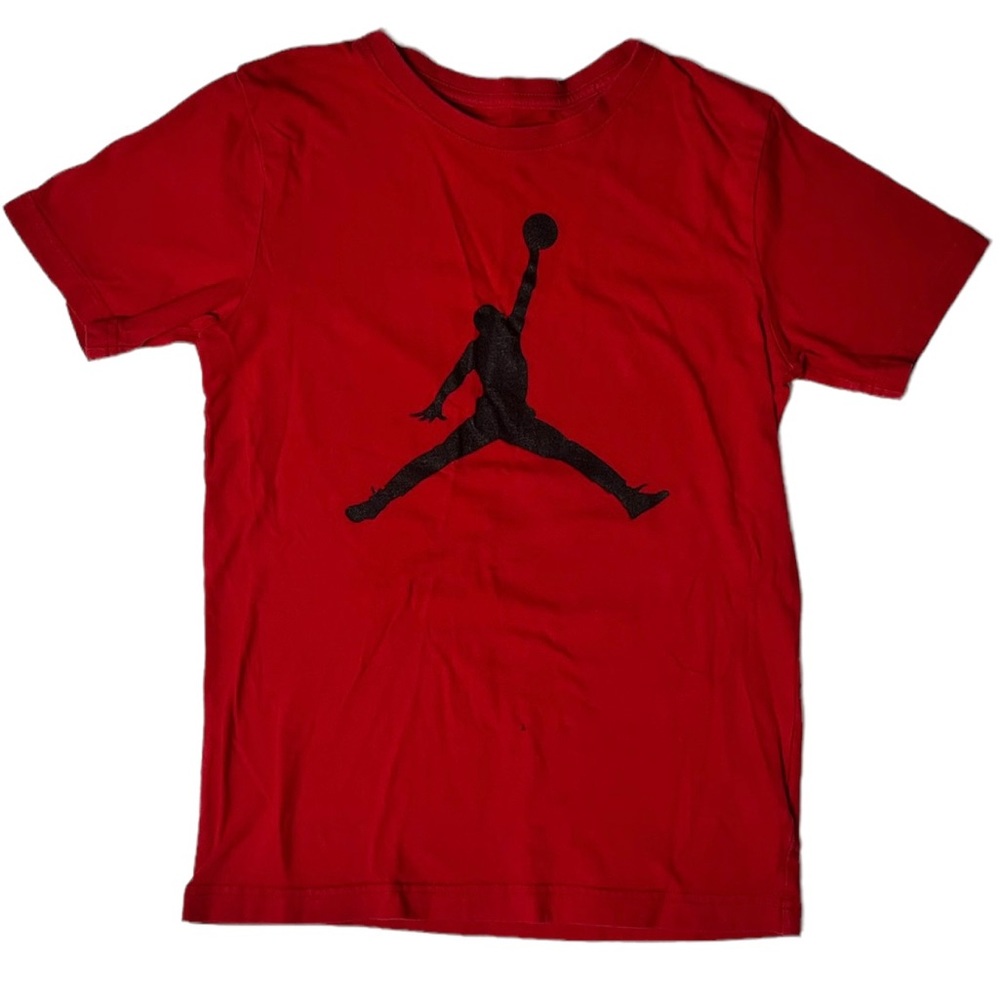 JORDAN Red M Boys Short Sleeve T-Shirt